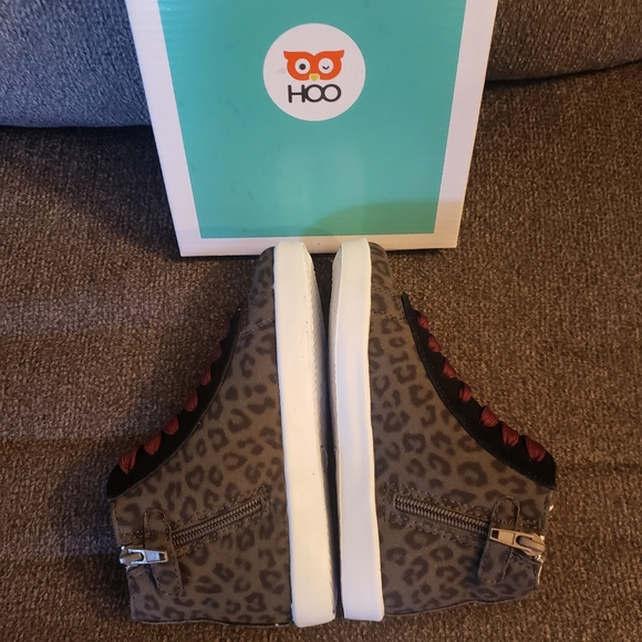 HOO Arias Lace High Top in Leopard Girls Size 13 - Picture 5 of 9